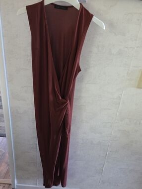 Sleeveless Wrap Maxi Dress in Rust by Heather